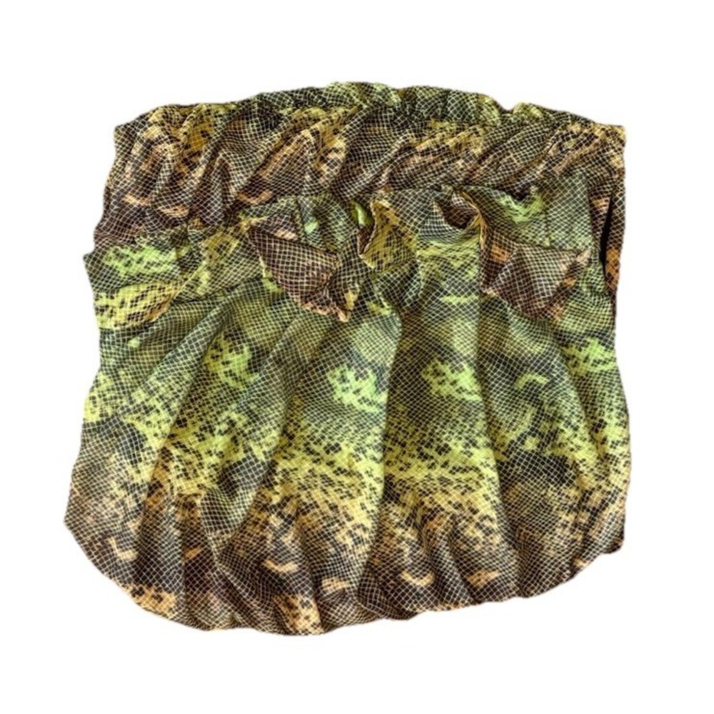 ALL SAINTS Snake Skin Green Puckered Mini Skirt Waist 28‎ in Lined Womens
